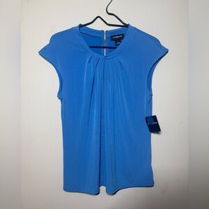 Liz Claiborne Blue Pleated Blouse